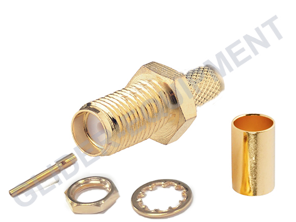 SMA female crimp coax connector AeroFlex